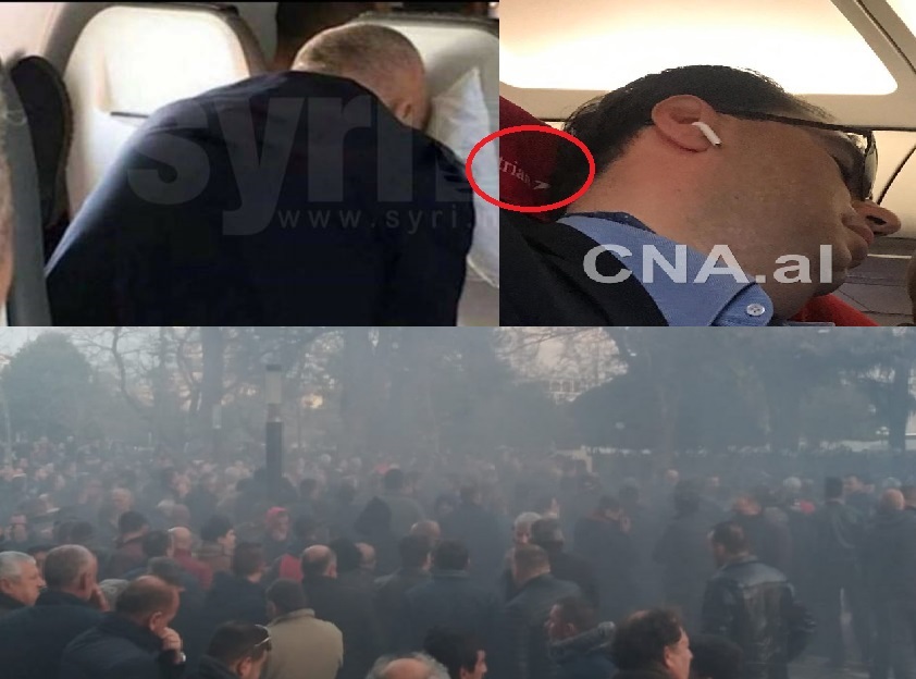Foto-Lajm / Populli proteston, Basha-Rama gjumë në avion auto raaaaa1553166532