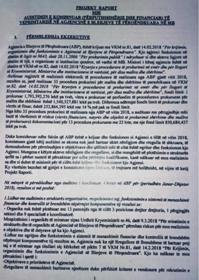 Raporti zbulon skandalin me tenderat / Sandër Lleshaj nis kontrollin në Agjencinë e blerjeve të përqëndruara 1 doc