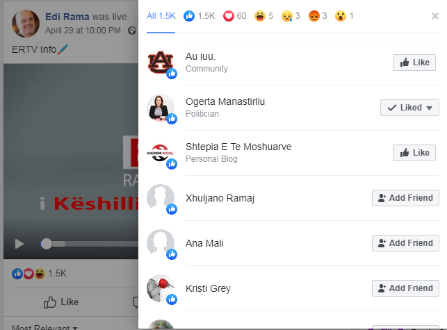 Vëzhgimi / Edi Rama më i ndjekuri në Facebook, ja ministrja që e lexon më shumë 2 2 1