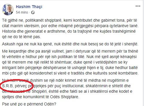 Mesazhi me kode të fshehura që Thaçi i çoi Berishës përmes një reagimi publik 1 389732