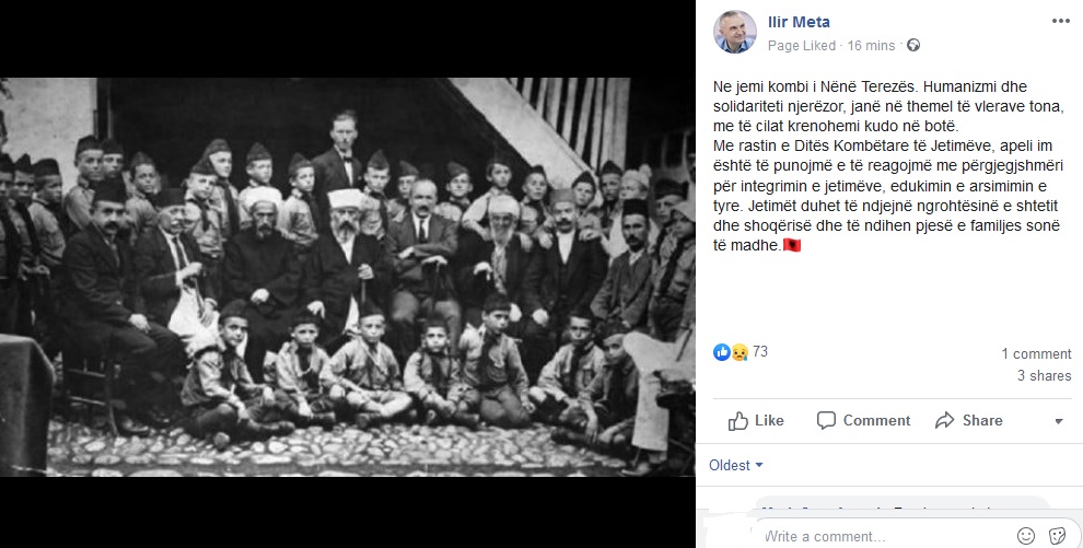 Dita e Jetimëve, Meta: Të punojmë për integrimin e arsimimin e jetimëve 1 meta fb