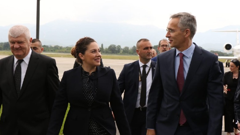 Pak para protestës së opozitës, kreu i NATO-s e Xhaçka takim kokë më kokë 1 1559477549 stoltenberg
