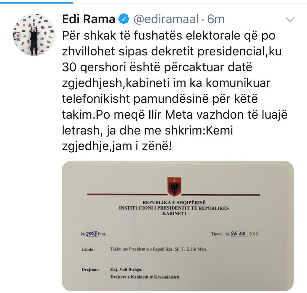 Letra/ Meta e fton në takim, Rama përgjigjet: Kemi zgjedhje, jam i zënë 1 77b97df5 923c 447a 9e3e cfabd511a8d3
