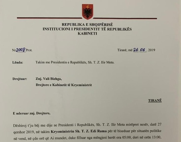 Letra/ Meta e fton në takim, Rama përgjigjet: Kemi zgjedhje, jam i zënë cover letra metes per ramen 1