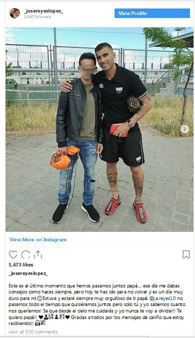 “Gjithmonë do të jem shumë krenar me ty baba”, dedikimi prekës i djalit të Antonio Rejes djali i rejes