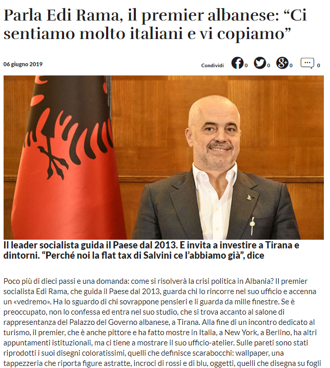 Batuta e Ramës për median italiane: Nëse në Shqipëri mbretëron krimi i organizuar, jemi të dytët pas Italisë 1 rama intervista