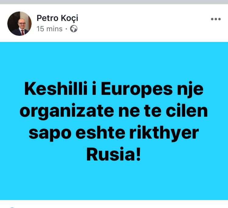 Zyrtari i qeverisë sulmon Këshillin e Europës: Organizatë që sapo është rikthyer nga Rusia status petro
