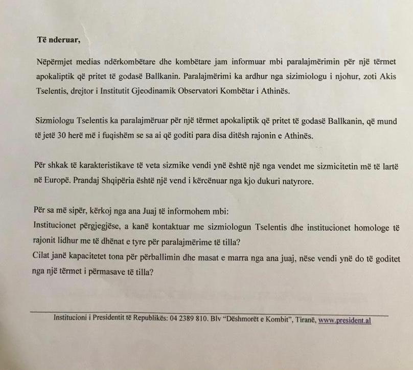 Presidenti Ilir Meta jep alarmin, parashikon tërmetin apokaliptik në Ballkan 2 13 5