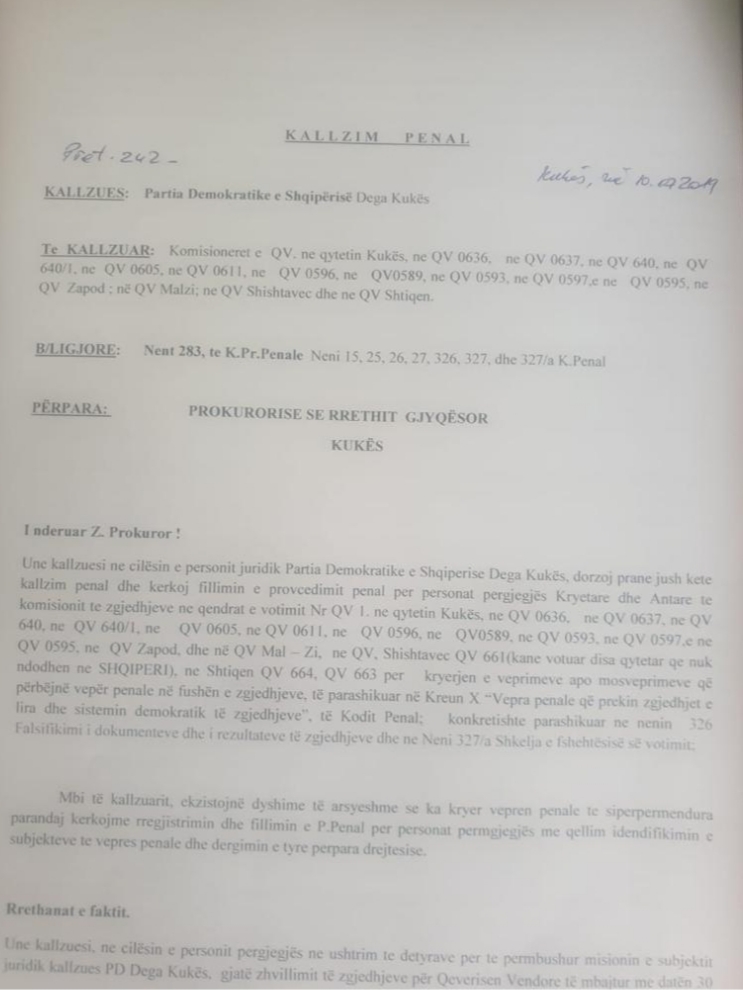 PD: Zgjedhjet u manipuluan/ PD e Kukësit padit komisionerët e zgjedhjeve 1 62fc48c6 60c5 48d8 9766 f5ee6fb55043