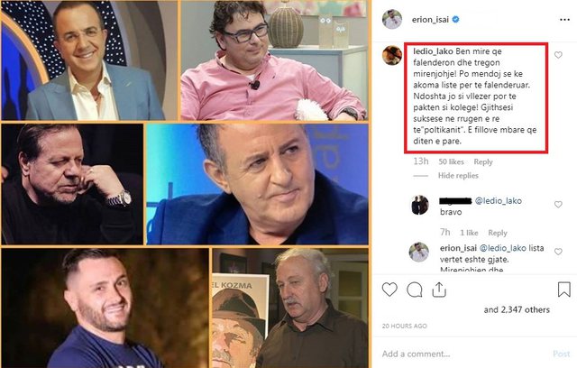 Falenderoi Arditin dhe Besin, Ledio Lako ka diçka për t’i thënë aktorit 1 Isa 2