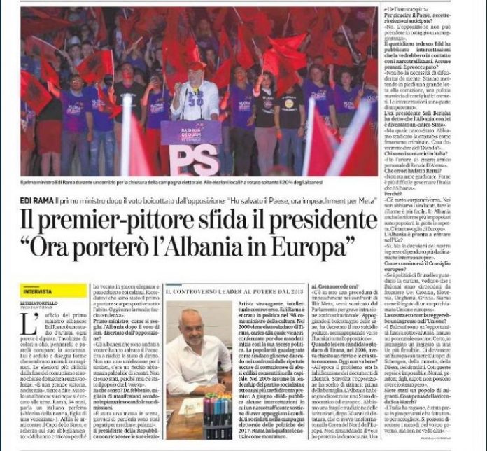 Veshja ime… tendencë”, Rama flet për “La Stampa”: Shqiptarët që votuan shpëtuan vendin, ishte në rrezik kicë 1 rama intervista 1