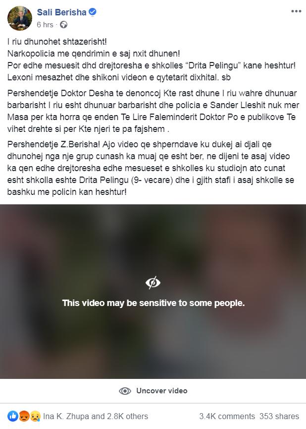 Facebook i bën bllok Berishës pasi publikoi videon ku dhunohej i mituri 1 401155 1