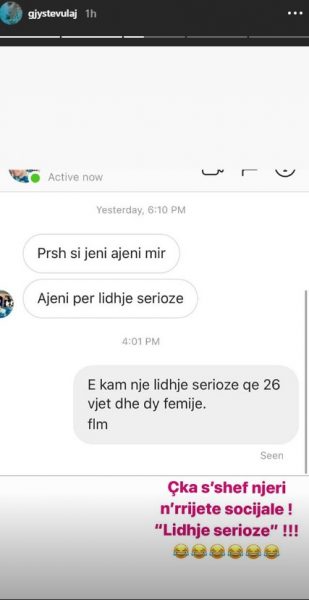 I propozojnë lidhje nëpërmjet Instagramit, Gjyste Vulaj i kthehet keq të riut 1 GJYSTE vULAJ 1