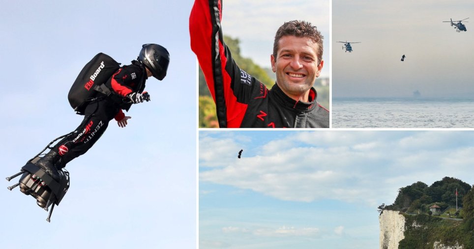 Më në fund ja doli! Shpikësi francez përshkon kanalin e La Manshit me flyboard shpikesi