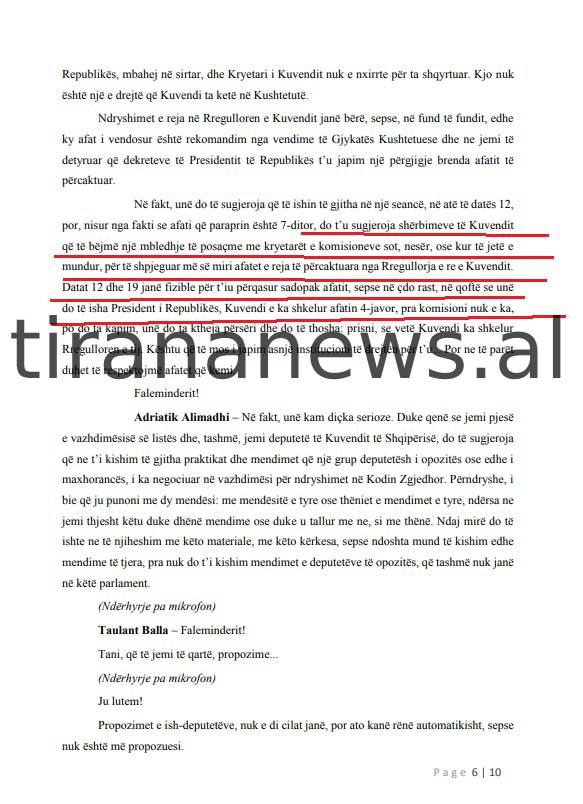 Faksimile / Mazhoranca në hall me deputetët e rinj, Balla i kërkon Ruçit t'u bëjë trajnim 2 1111111111 1 1