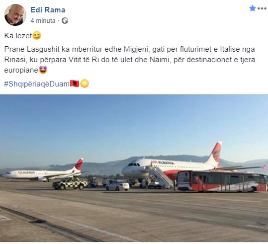 Rama nxjerr pamjet nga Rinasi: Ka lezet pranë Lasgushit ka mbërritur edhe Migjeni, përpara Vitit të Ri nis fluturimin dhe Naimi 1 Air Albania 2