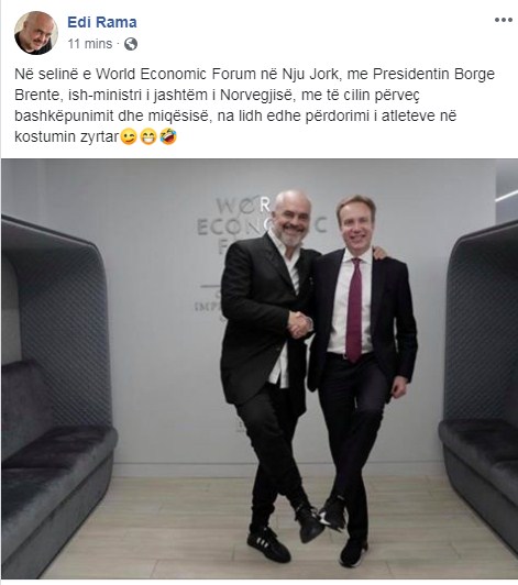 Rama publikon foton, ja çfarë e bashkon me ish-ministrin e Jashtëm të Norvegjisë? 1 rama1 2
