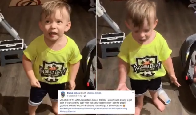 VIDEO/ Reagimi i vogëlushit kur nëna e tij largohet për në punë dhe nuk i jep një puthje bebi