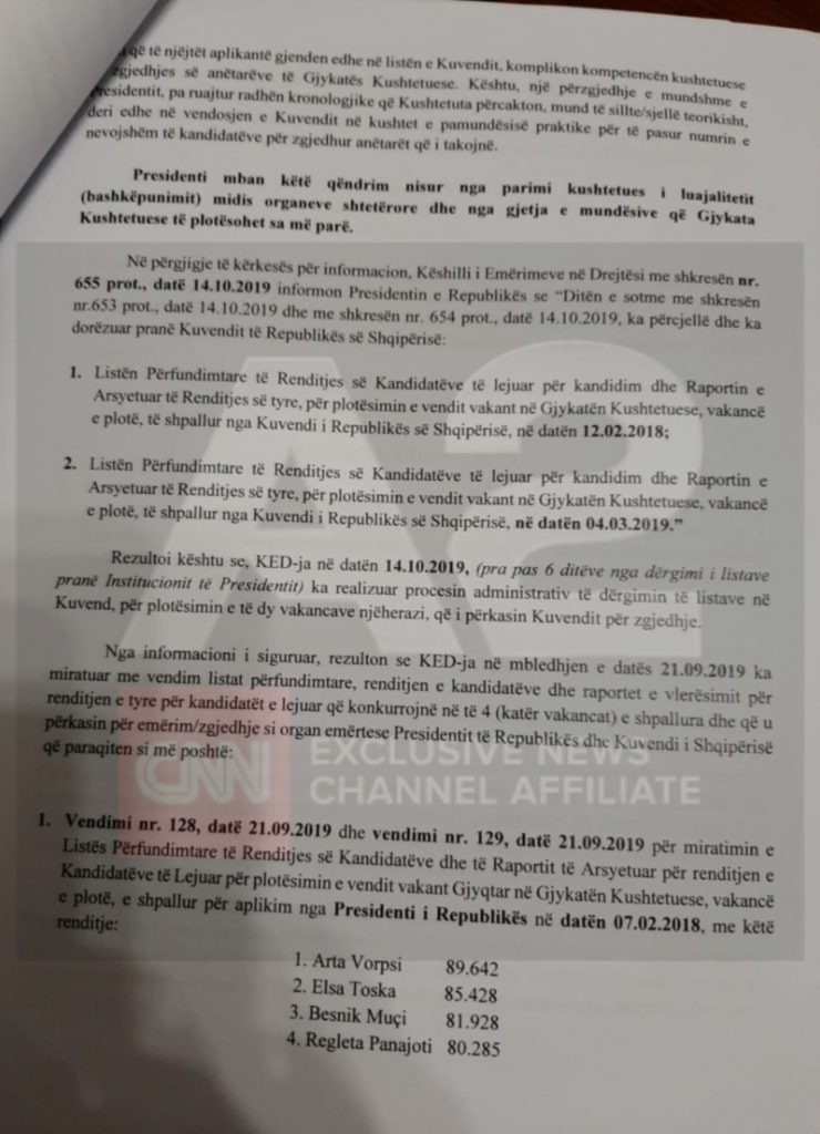 Çfarë po ndodh me Gjykatën Kushtetuese? Meta i kërkon KED të pezullojë procesin 4 4 4