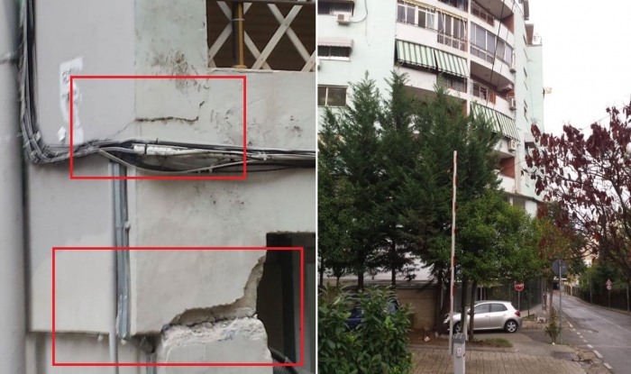 Alarmi: Çahen kolonat e një pallati te “Kodra e Diellit” në Tiranë kodra e diellit