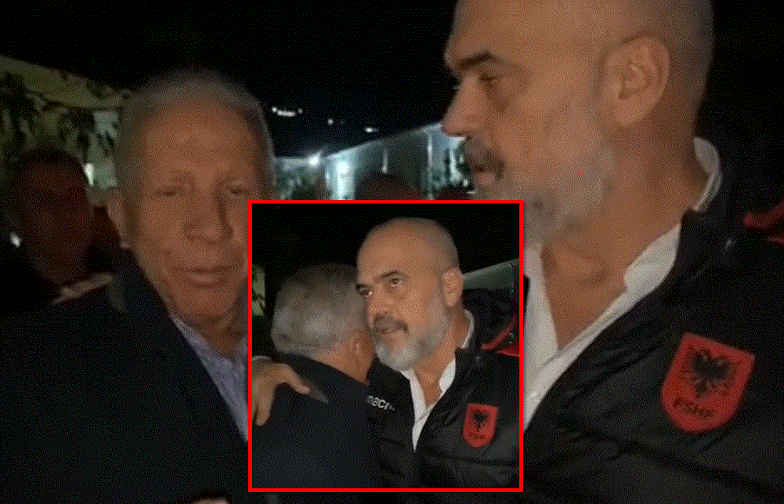 VIDEO/ “A bën pa kamerë”, Behgjet Pacolli kërkon ta përqafojë në privatësi, Rama mbron Majën: Ka punën e vet ajo… Behgjet Pacolli dhe Edi Rama