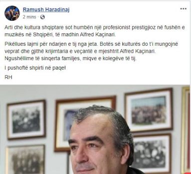 “Lajthit” Haradinaj, “shpall të vdékur” kompozitorin Alfred Kaçinari, mesazhi ngushëllues (Foto) 1 Kacinari