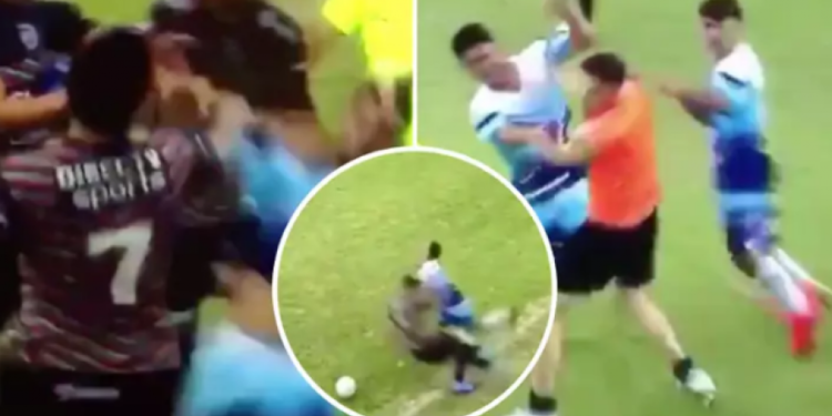 Ndërhyrje skandaloze ndaj futbollistit, plas sherri në fushë (VIDEO) auto koka1576779565