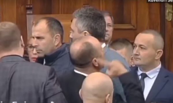 Del video e përleshjes së deputetëve serbë në Kuvend deputete
