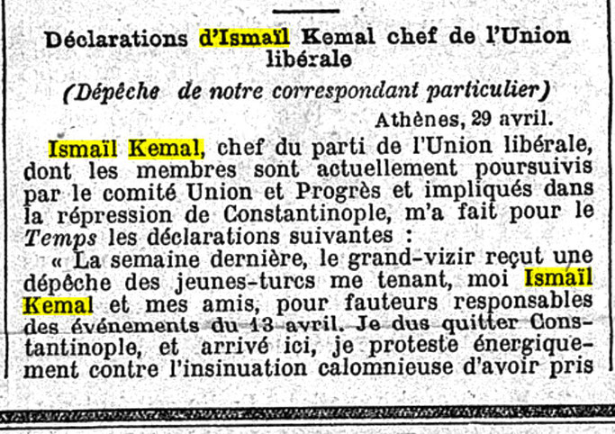 Le Temps (1909)- Ismail Qemali: Ja pse u largova nga Kostandinopoja gjatë revoltës së 13 prillit 1 image 2