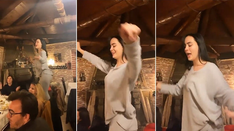 VIDEO/ Hipur mbi karrige Xhensila Myrtezaj ‘i vë flakën’ rrjetit me këtë kërcim tradicional Capture 114