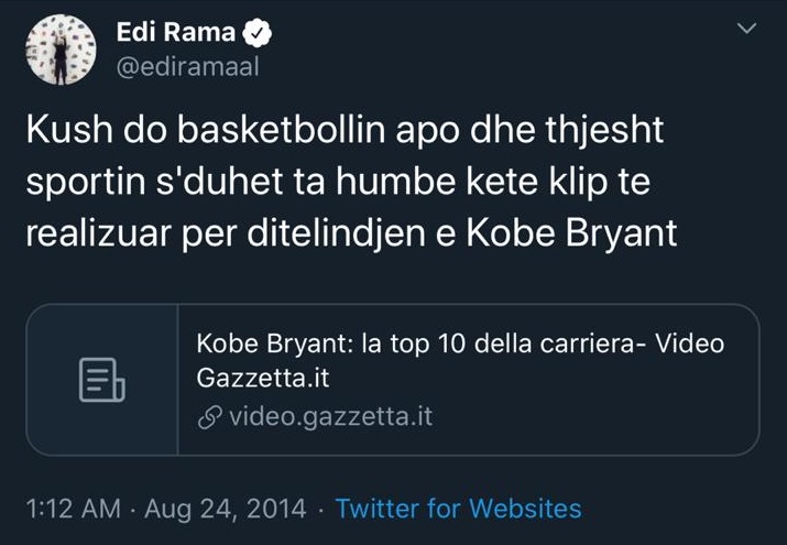 Rama në zi, ndahet nga jeta basketbollisti i preferuar i tij. Pak vite më parë shkoi në Miami për ta ndjekur nga afër 1 urimi i rames