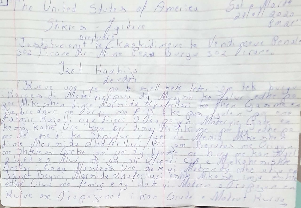 Izet Haxhisë i vjen me postë kërcënimi nga i dënuari për vrasje: Jam ish-agjent i CIA-s, pjesë e Cosa Nostra! 2 2 4