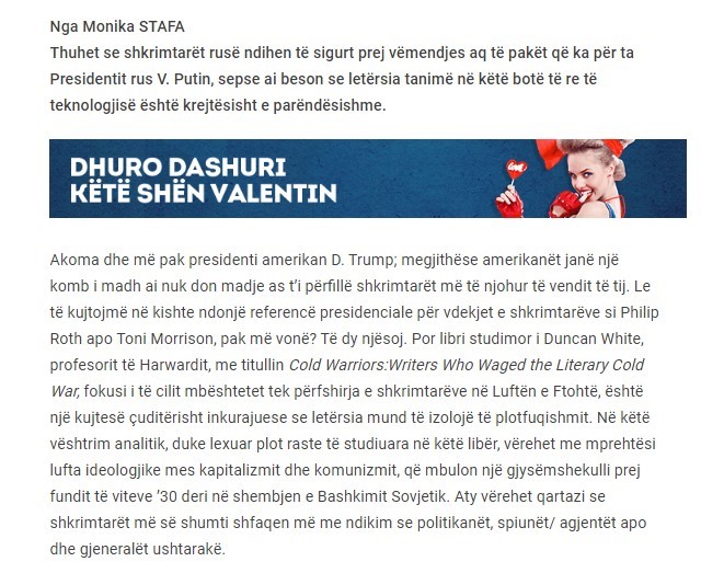 Gazetarja e njohur Monika Stafa merr shkrimin ‘copy- paste’ nga prestigjozja ‘The Guardian’ dhe i vë emrin e vet 3 3 27