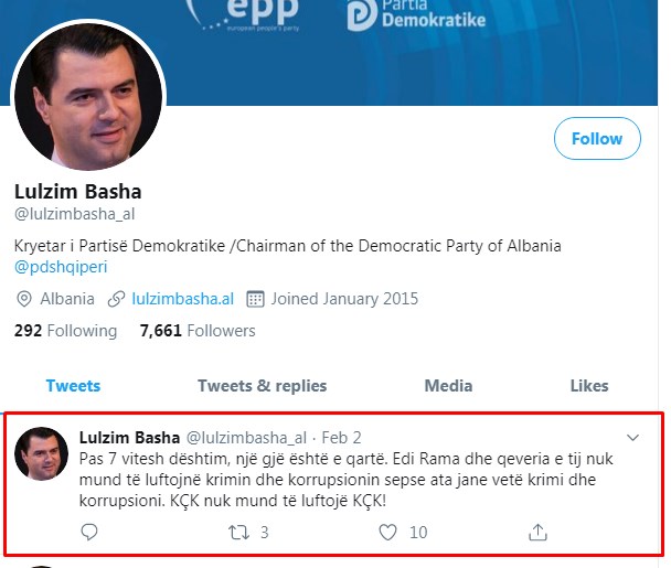 Nesër nis aksioni Anti-KÇK, reagon Basha: Edi Rama pjesë e krimit, KÇK nuk mund të luftojë KÇK 3 5e369b6fbb455bashos