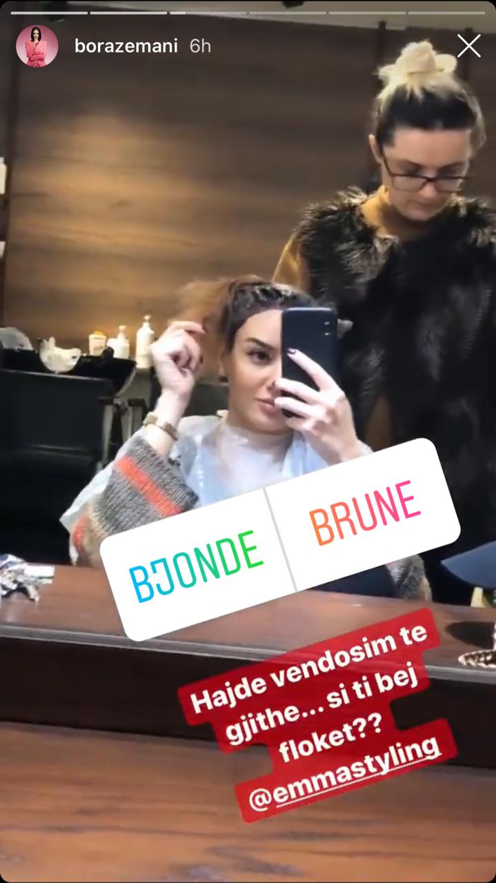 Bora Zemani nuk gjen karar me flokët, ndryshon sërish ngjyrën 2 Bora Zemani 2 1