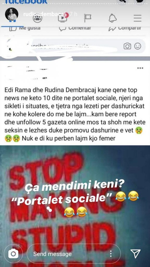 Rudina Dembacaj i nxjerr komentues që e ofentoi fotot e së bijës me tanga 2 439854