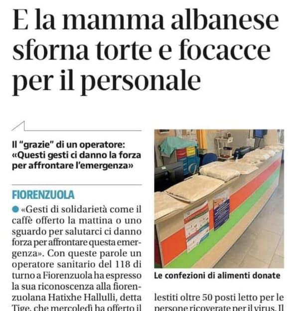 “Na solli kuzhinën dhe shpresën e saj”, gruaja shqiptare ushqime dhe ëmbëlsira për personelin mjekësor italian 9fdb7d97 2dfa 4b53 9bab ea22bb141d4b 1