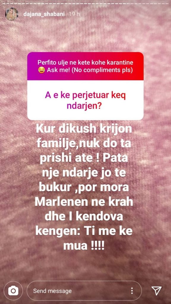 Ndjekësit e pyesin si e ka përjetuar divorcin, Dajana Shabani: Pata një ndarje jo të bukur, mora në krah Marlenën dhe... 1 Dajana Shabani 1