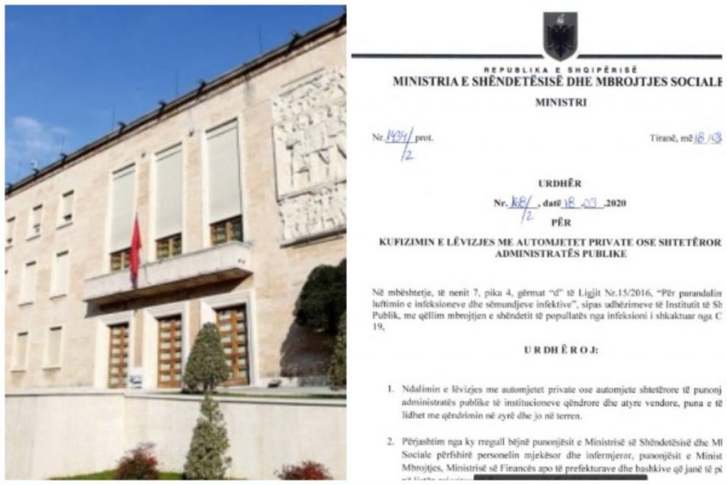 Vendimi/ Ndalohet lëvizja me automjete private apo shtetërore të punonjësve të administratës. Ja kush përjashtohet Qeveria vendimi automjetet 1