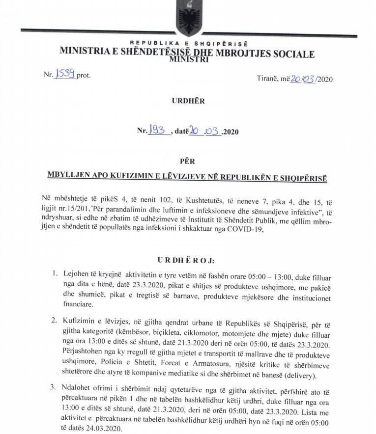 Administrata në Shqipëri do jetë në punë nga ora 8:00 deri në 13:00 1 Vendimi Manastirliu