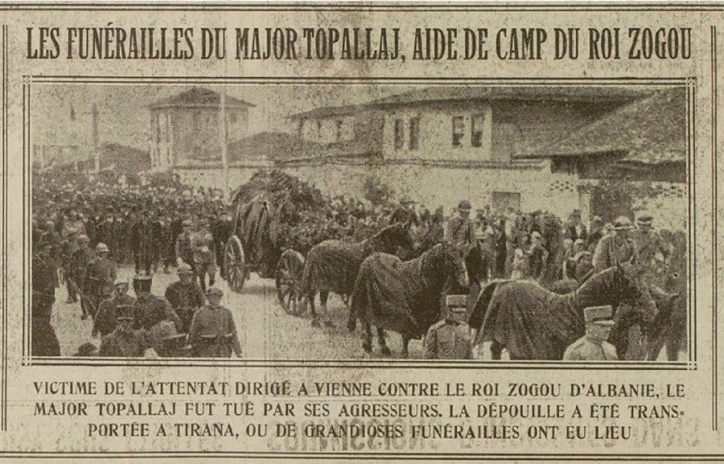 U vra në atentatin ndaj mbretit Zog në Vjenë, varrimi madhështor që iu bë major Topollajt 2 topllh varrimi