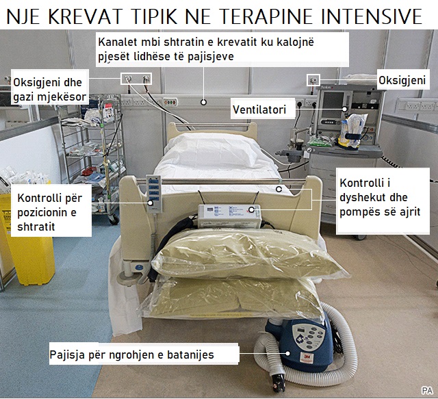 Koronavirusi/ Çfarë ndodh në terapinë intensive? 1 terapia intensive perkthim