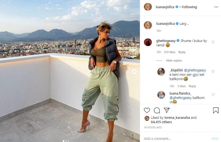 Luana publikon fotot joshëse nga ballkoni, Getoari i le komentin epik kunatës 1 446918