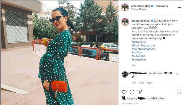 Edhe pse në muajin e fundit të shtatzënisë, Alba Çobaj vijon të jetë masa S 5 6