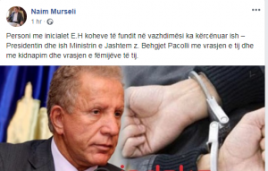 Kërcënoi familjen e Pacollit, vihet në pranga autori 1 Murseli 2