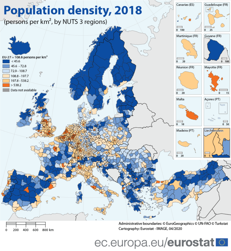 Harta e Eurostat/ Tirana ndër më të populluarat, sa rrezikohen qytetet nga COVID-19 harta