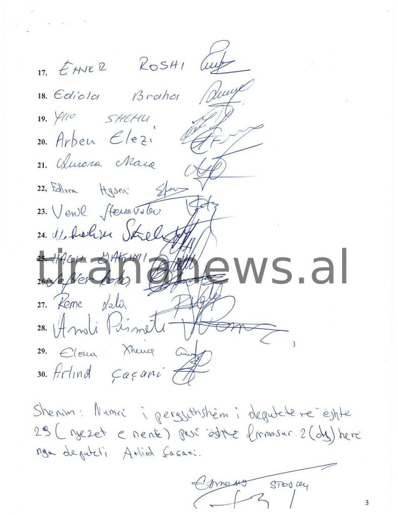 FAKSIMILE / Kërkesa për ndryshimin e Kushtetutës zyrtarisht në punimet e Kuvendit. Zbulohet si ndryshuan firmat 20200622122459ndryshimet kushtetuese 2020 page 006