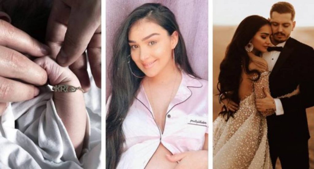 Klea Huta tregon një foto të plotë të vogëlushit të porsalindur, por nuk harron të shfrytëzojë rastin për një reklamë Klea Huta 1 1