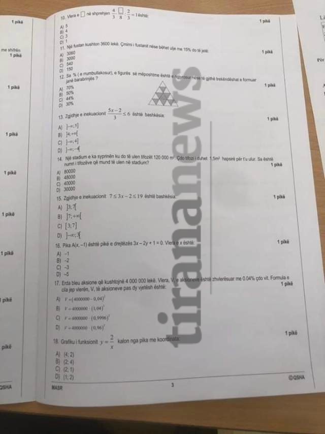 Tirananews.al teza matematike