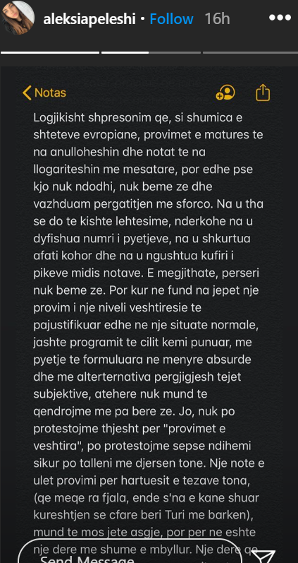 “S’po kërkojmë diploma false”- Vajza maturante e ish-zv.kryeministrit të PS-së Niko Peleshi reagon pas deklaratave të Besa Shahinit: Nuk është lëvizje opozitare, po talleni me djersën tonë 2 aleksia peleshi1